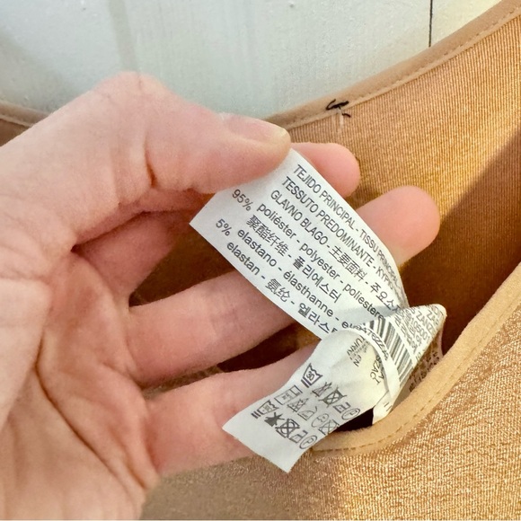 ZARA Nude slinky metallic maxi dress LARGE - Picture 5 of 5